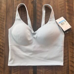 NWT Nike Alate Longline Bra Top in light blue. Size M.
